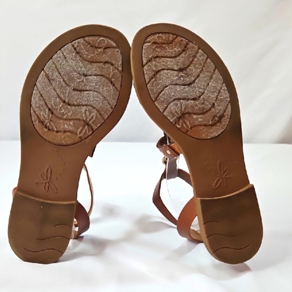 Michael Shannon Tan Sandals with Gold Accents Size 7 - Picture 7 of 8